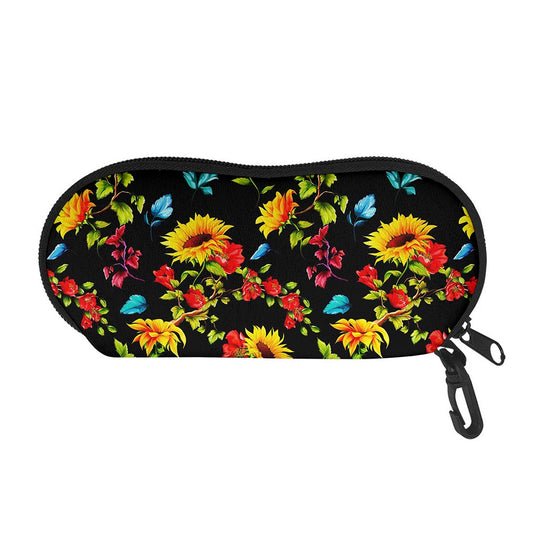Sunflower Floral Pattern Print Glasses Case