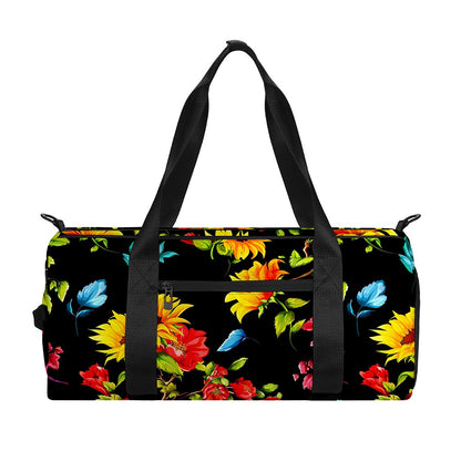 Sunflower Floral Pattern Print Gym Bag