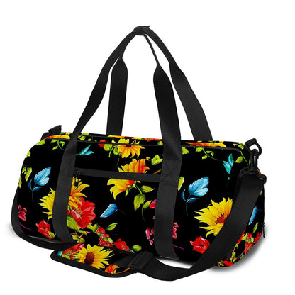 Sunflower Floral Pattern Print Gym Bag