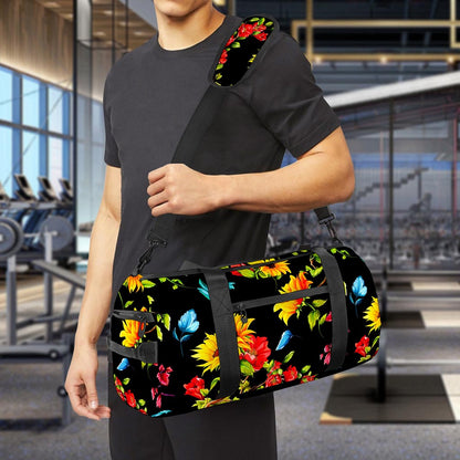 Sunflower Floral Pattern Print Gym Bag