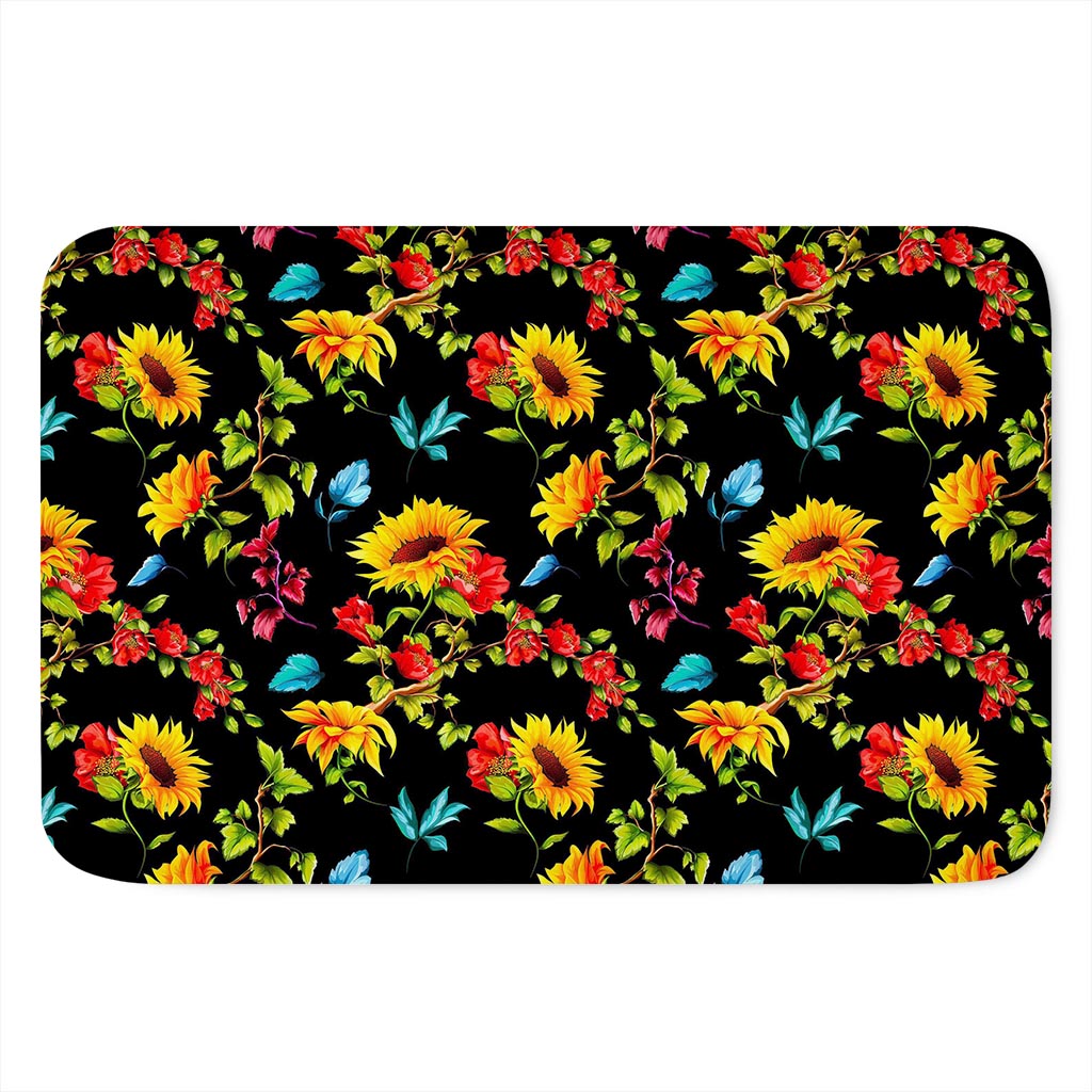 Sunflower Floral Pattern Print Indoor Door Mat