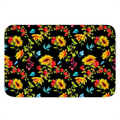 Sunflower Floral Pattern Print Indoor Door Mat