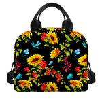 Sunflower Floral Pattern Print Insulated Lunch Bag