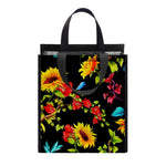 Sunflower Floral Pattern Print Insulated Lunch Tote