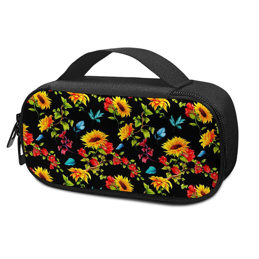 Sunflower Floral Pattern Print Insulin Cooler Travel Case