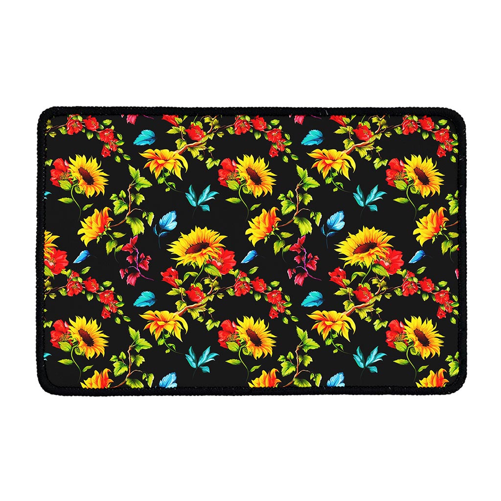 Sunflower Floral Pattern Print Kitchen Mat