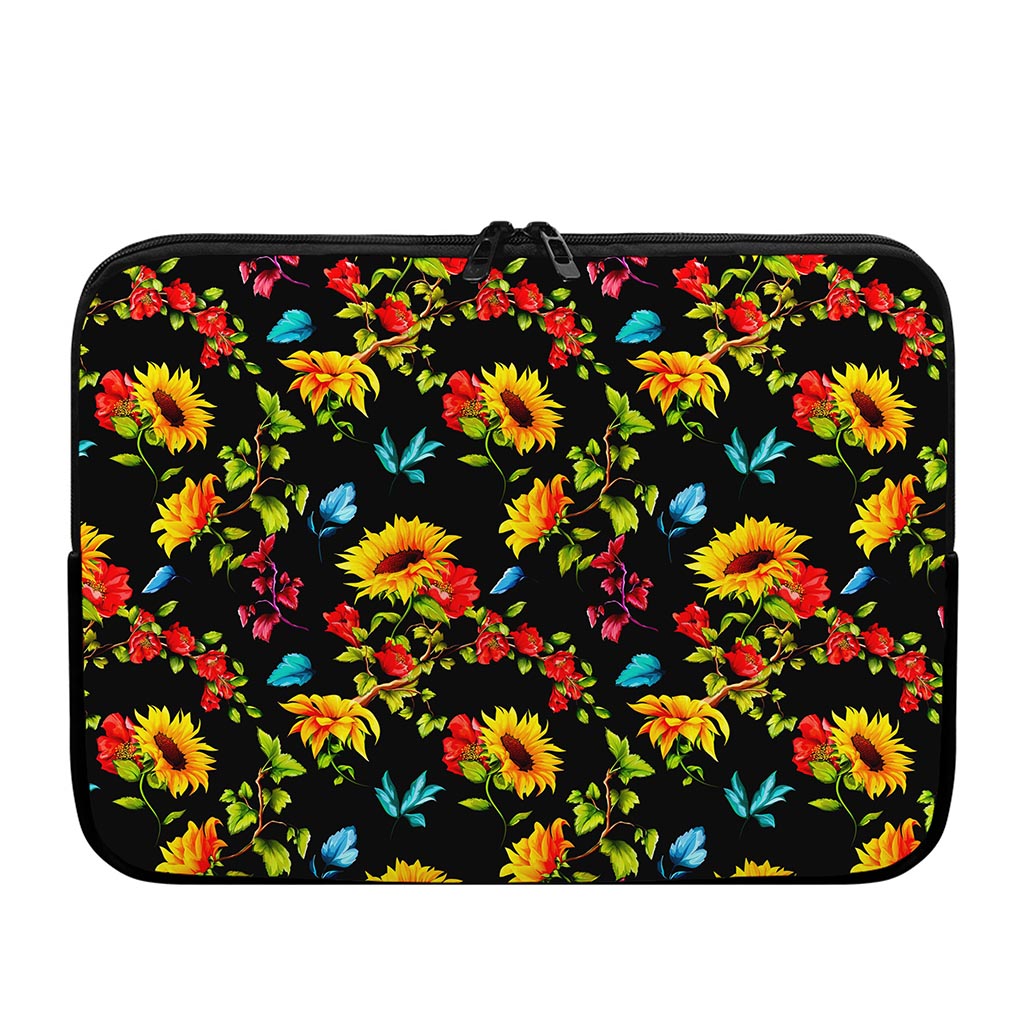 Sunflower Floral Pattern Print Laptop Sleeve