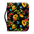 Sunflower Floral Pattern Print Leather Bible Cover