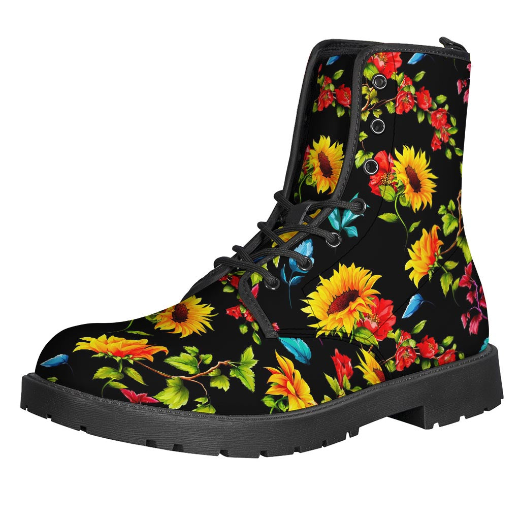 Sunflower Floral Pattern Print Backpack