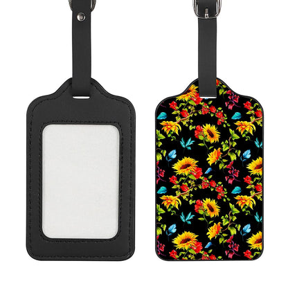 Sunflower Floral Pattern Print Luggage Tag