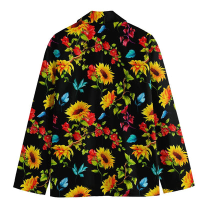Sunflower Floral Pattern Print Men's Blazer