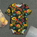 Sunflower Floral Pattern Print Men's Bodysuit