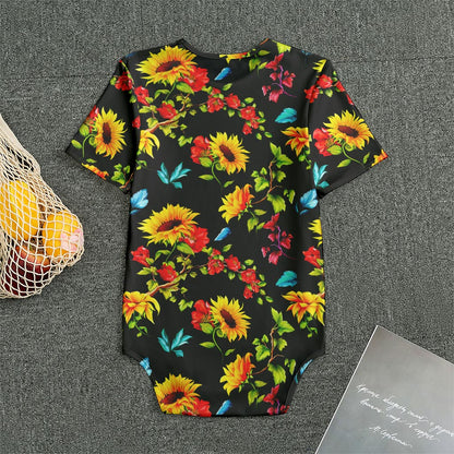 Sunflower Floral Pattern Print Men's Bodysuit