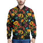 Sunflower Floral Pattern Print Men's Bomber Jacket