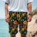 Sunflower Floral Pattern Print Men's Cargo Shorts
