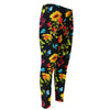 Sunflower Floral Pattern Print Men's Compression Pants