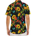 Sunflower Floral Pattern Print Men's Deep V-Neck Shirt