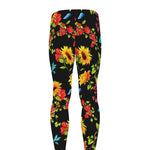 Sunflower Floral Pattern Print Men's leggings