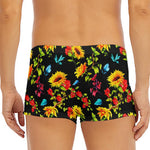 Sunflower Floral Pattern Print Men's Short Boxer Briefs