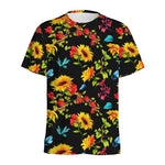 Sunflower Floral Pattern Print Men's Sports T-Shirt
