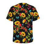 Sunflower Floral Pattern Print Men's Sports T-Shirt