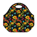 Sunflower Floral Pattern Print Neoprene Lunch Bag