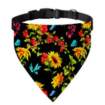 Sunflower Floral Pattern Print Over The Collar Dog Bandana