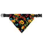 Sunflower Floral Pattern Print Over The Collar Dog Bandana