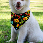 Sunflower Floral Pattern Print Over The Collar Dog Bandana