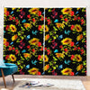 Sunflower Floral Pattern Print Pencil Pleat Curtains