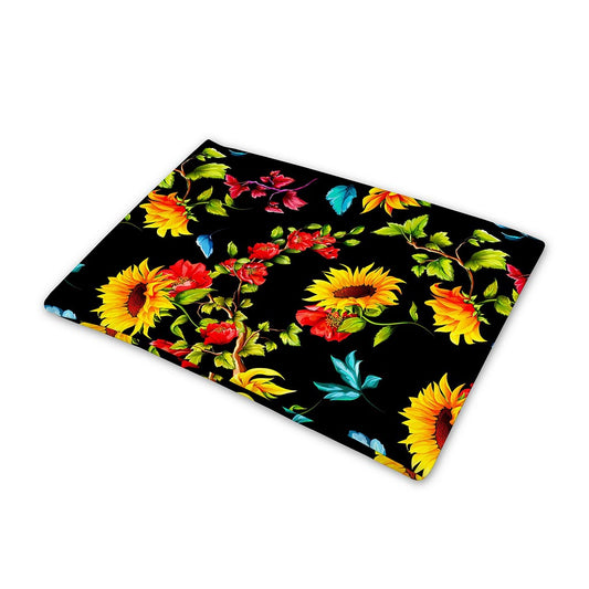 Sunflower Floral Pattern Print Pet Cooling Mat Cover