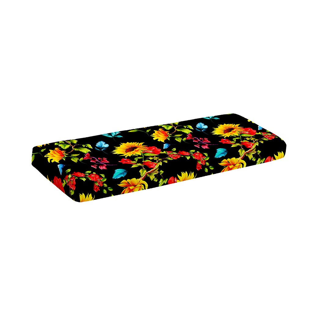 Sunflower Floral Pattern Print Piano Keyboard Cover