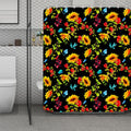 Sunflower Floral Pattern Print Polyester Shower Curtain