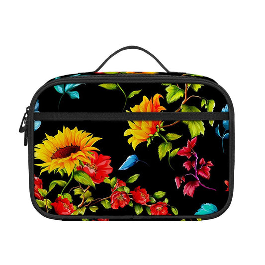 Sunflower Floral Pattern Print Portable Lunch Bag