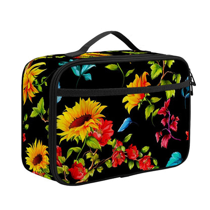 Sunflower Floral Pattern Print Portable Lunch Bag