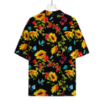 Sunflower Floral Pattern Print Rayon Hawaiian Shirt