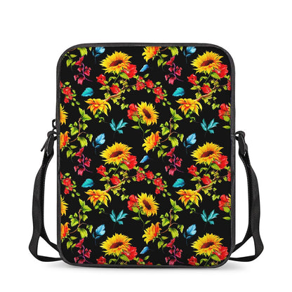 Sunflower Floral Pattern Print Rectangular Crossbody Bag