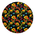 Sunflower Floral Pattern Print Round Blanket