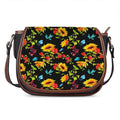 Sunflower Floral Pattern Print Saddle Bag