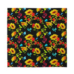 Sunflower Floral Pattern Print Silk Bandana