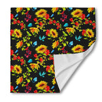 Sunflower Floral Pattern Print Silk Bandana