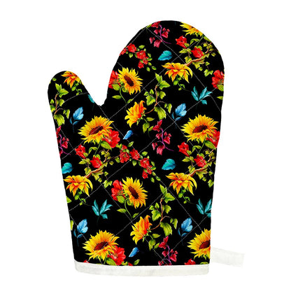 Sunflower Floral Pattern Print Single Oven Mitt