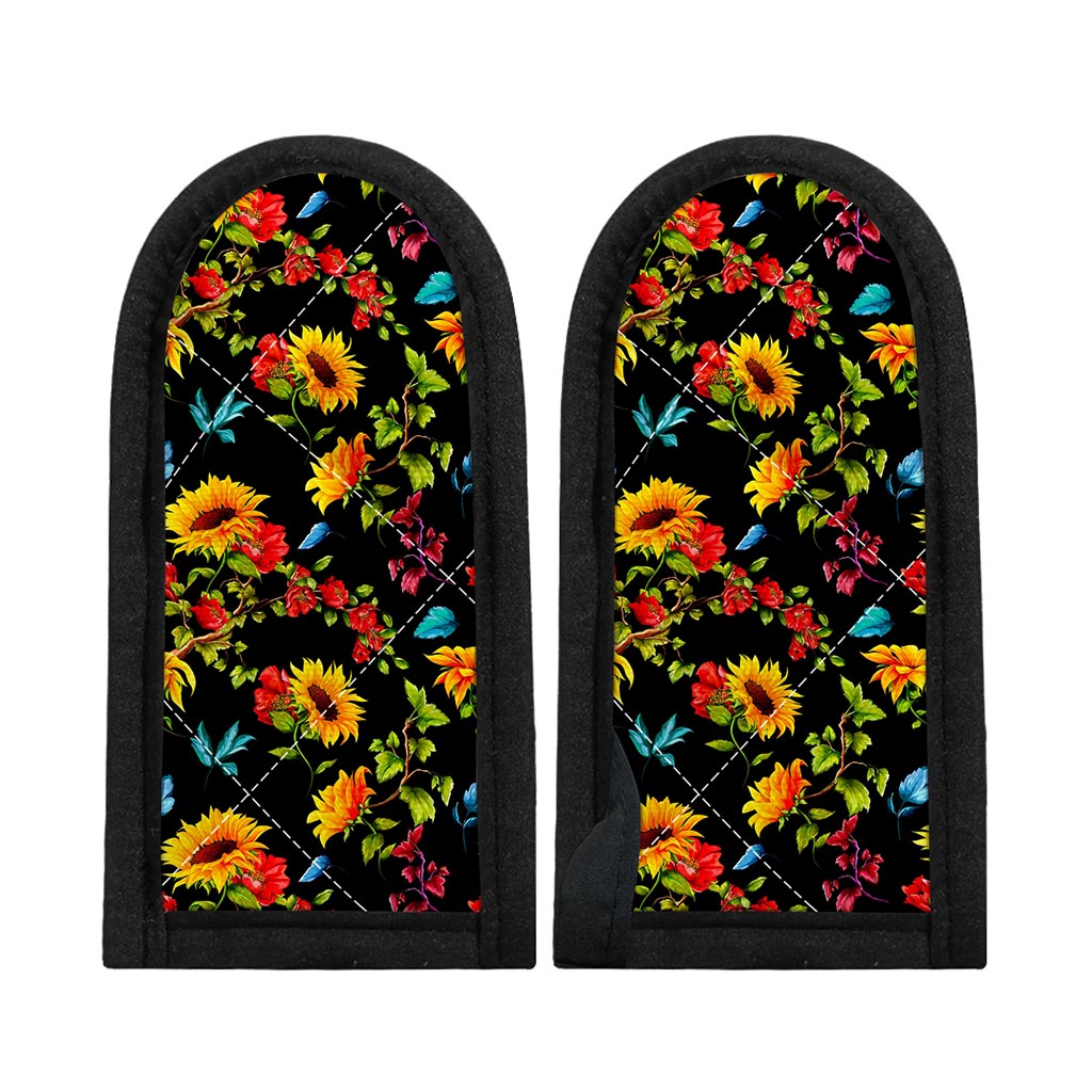 Sunflower Floral Pattern Print Skillet Handle Cover
