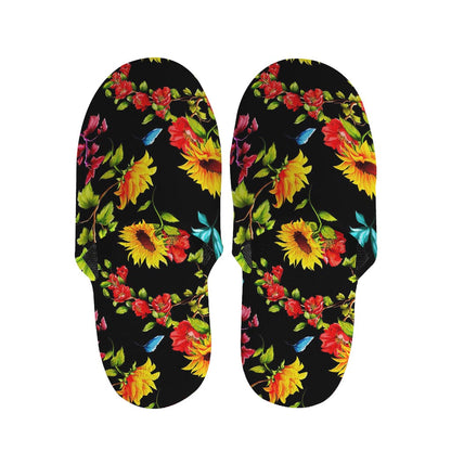 Sunflower Floral Pattern Print Slippers