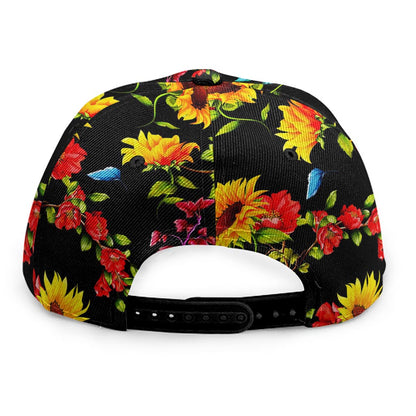 Sunflower Floral Pattern Print Snapback Cap