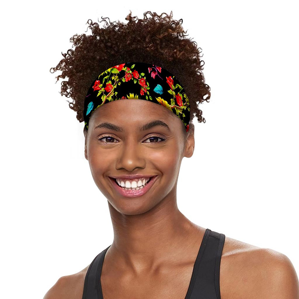 Sunflower Floral Pattern Print Sports Headband