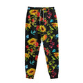 Sunflower Floral Pattern Print Sweatpants