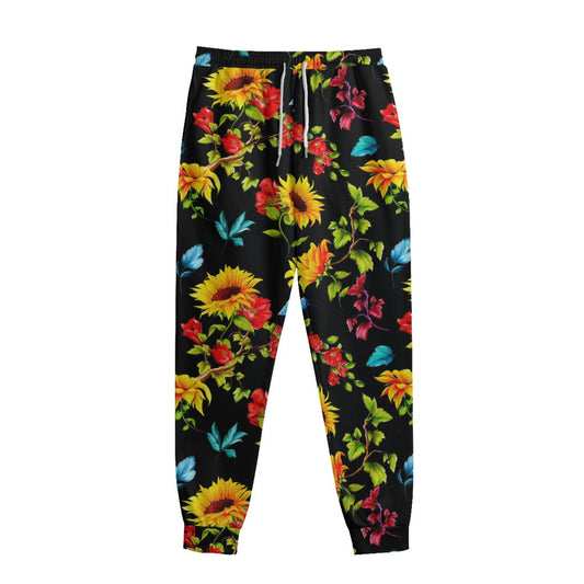 Sunflower Floral Pattern Print Sweatpants