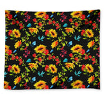 Sunflower Floral Pattern Print Tapestry