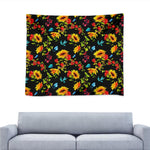 Sunflower Floral Pattern Print Tapestry